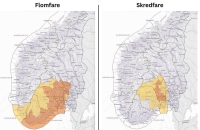 NVE oppjusterer farevarsel for flom og skred som følge av uværet "Amy".