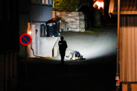 Politiet gjorde undersøkelser i Kongsberg sentrum.